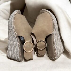 Suede Wedge Sandals